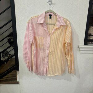 Wild Fable Striped Pink and Orange Button Down